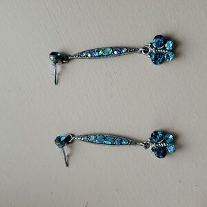 Aquamarine March Birthstone Butterfly Earrings